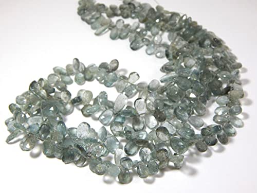Moss Aquamarine pierre naturelle de qualité supérieure en poire facettée