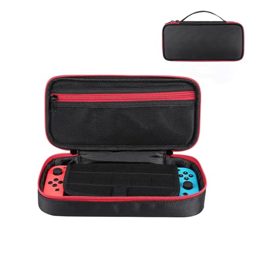 HYGMOCC Custodia per Nintendo Switch/Switch OLED, con 10 Cartucce Giochi Protettive Pieghevole Soft Durable Travel Custodia, per Switch Console & Accessori, (Nero) (Nero)