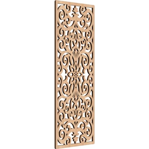 Image of Buel Decorative Pierced Fretwork Wood Wall Panels, 11 3 /8 inchW x 29 3 /8 inchH x 1 /4 inchT, Hickory