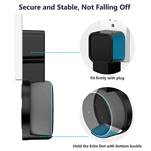Myriann Outlet Wall Mount Hanger Holder Compatible with 3rd Generation, A Space-Saving Solution for Your Smart Home Speakers, Built-in Cable Management, Without Messy Wires or Screws