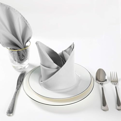 Servilletas de Tela Set x8 17x17 Pulgadas Gris Plata miniatura 2