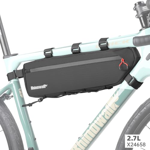 Rhinowalk Bolsa de bicicleta impermeable para marco de bicicleta, bolsa triangular de 2,7 L, bolsa debajo del tubo, accesorios de ciclismo profesionales (XXL)