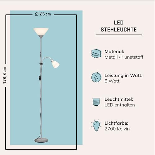 Plafonnier LED classique 2700K blanc chaud avec lampe liseuse E27