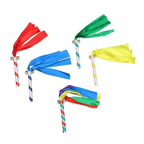 KESYOO Handrail Flower Utensils Cheerleading Pom Poms Kit 5pcs Dance Ribbons for School Sports Parties Random Color