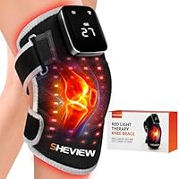 Red Light Therapy Knee Brace, Upgraded 72 LED Cordless 5000mAh Knee Massage Wrap With 5 Vibration, 660nm & 850nm Infrared Red Light Therapy Heated Device for Knee Body Pain Relief