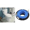 DeerValley Two-Piece Elongated Toilet ADA 17.9”High Toilet for Bathrooms Comfortable & Fluidmaster 7530 Universal Better Than Wax Toilet Seal, Wax-Free Toilet Bowl Gasket Fits Any Drain