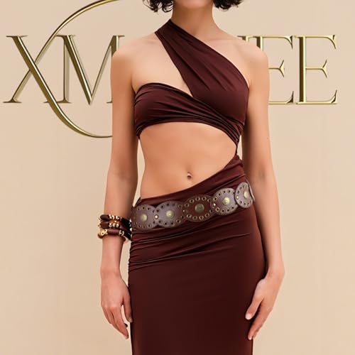 Western Disc Leather Belt for Women, Boho Concho Style for Country Concert3