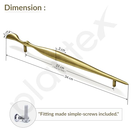 Image of Plantex Cabinet Handle /Kitchen Cabinet Door Handle /Wardrobe /288 mm Cupboard Handle /Door Pull-Push Handle for Home /Office - Pack of 2 (Brass Antique)
