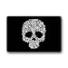 CozyBath Sugar Skull Non-woven Fabric 23.6"(L) x 15.7"(W)Machine-washable Indoor/Outdoor/Shower/Bathroom Doormat