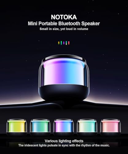 Image of Mini Portable Bluetooth Speaker, TWS Pairing Bass LED Lights, Rechargeable