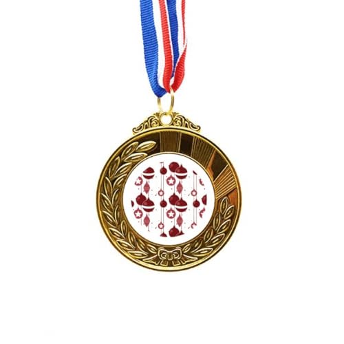 Cinta decorativa roja y blanca para medalla ganadora de premio de oro