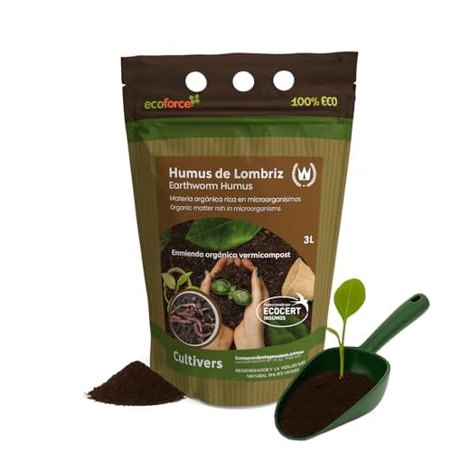 CULTIVERS Humus de Lombriz Ecológico 3 L Universal. Abono para Plantas. Fertilizante Orgánico 100% Natural. Reconstituyente del Suelo