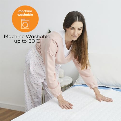 Image of Beurer German Engineering UB 33 Electric Underblanket for Single Bed I German Engineering I 3 Temperature Settings I Printed Cotton Top I Overheat Protection I Illuminated Controls I Machine Washable 30C I OEKO-TEX Certified I 3-Year Warranty