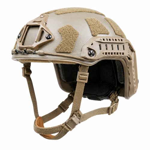Fast-Style Professional-Grade Aramid & Carbon Fiber Helmet Lightweight Composite Shell Impact-Resistant High-Cut Design Adjustable Fit Accessory Rail Compatible-Tan