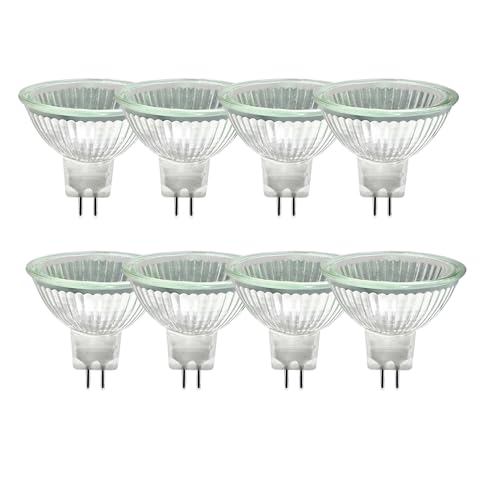 WinDerMo MR16 Halogen Leuchtmittel 12V 20W GU5.3 Dimmbar 8 Stück 2700K Warmweiß 280LM Halogen Reflektor