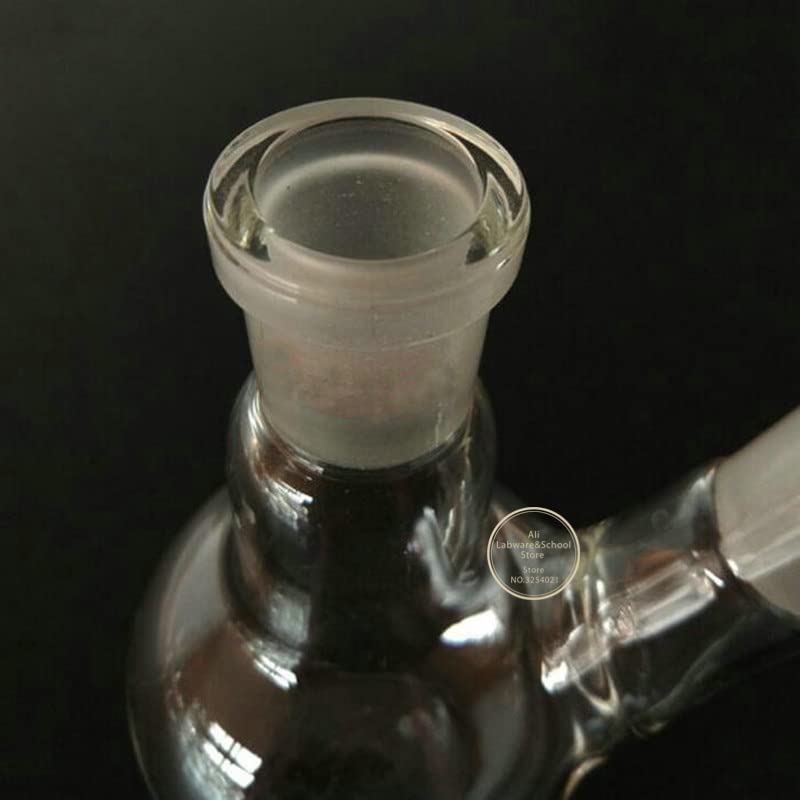 Frasco de vidrio para laboratorio, Matraz de destilación de vidrio de laboratorio de fondo redondo de doble cuello, inclinado/recto, de 50 ml a 2000 ml, 1 unidad(500ml 24x24)