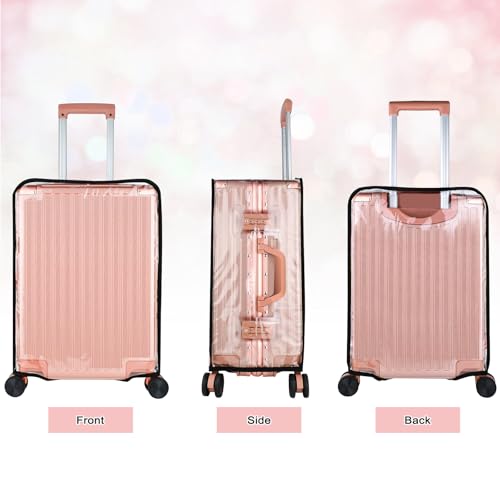3 Piece Clear PVC Luggage Cover Protector, Waterproof Plastic Suitcase Cover, 20“ 24” 28” Carry On Luggage Protector Suitcase Cover (20-24-28)3