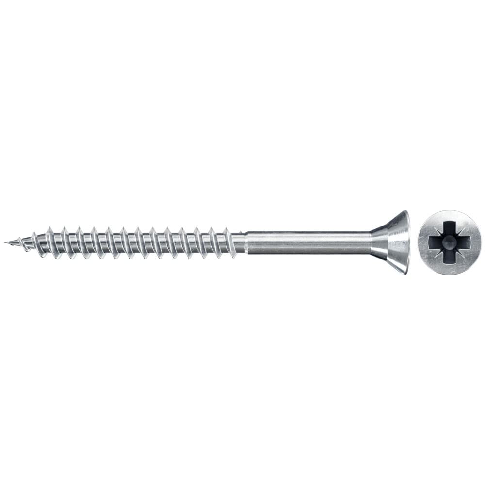fischer Chipboard Screw 4.5 x 70 Countersunk Head Blue Galvanised Partial Thread Phillips PZ, 4,5x70