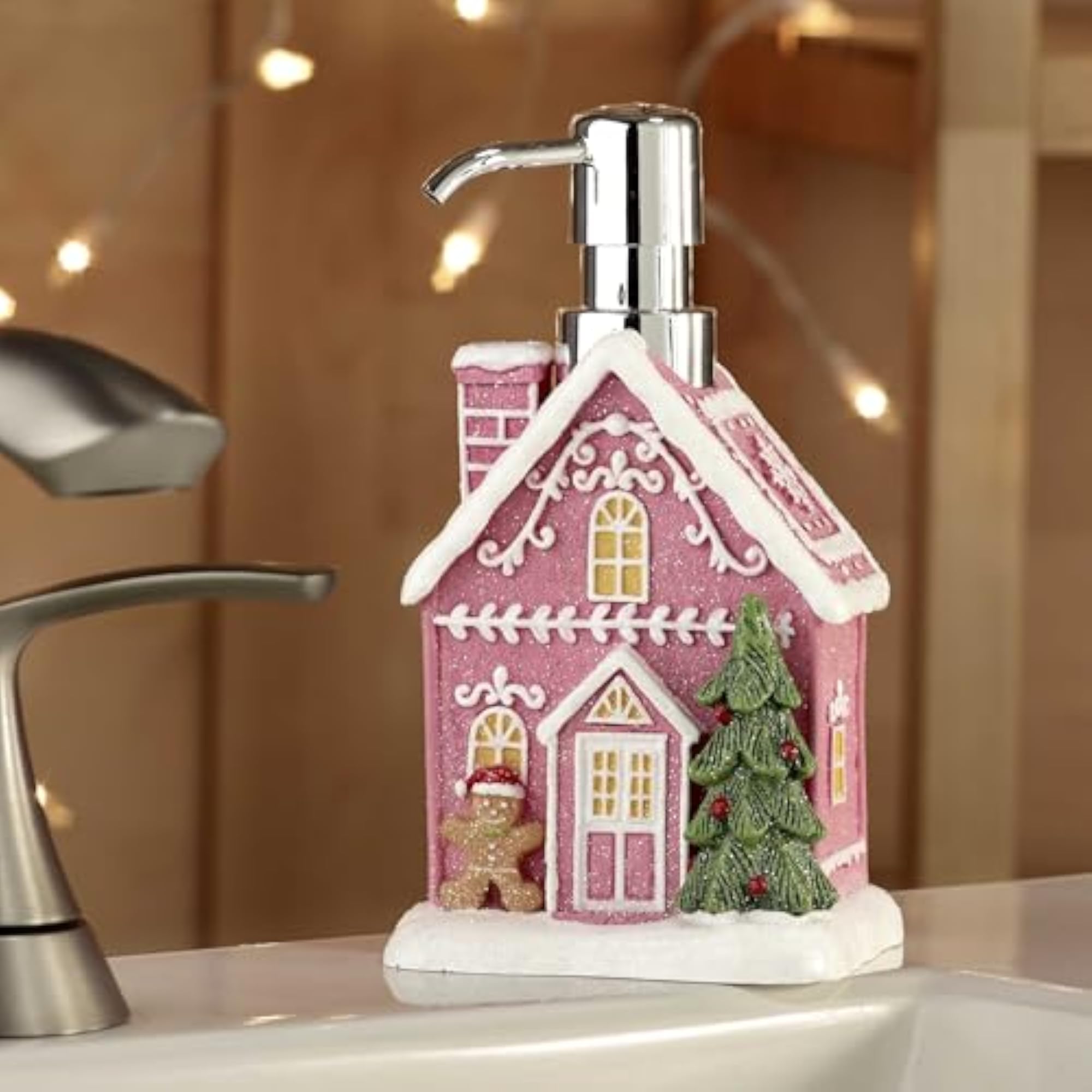 Lotion Pump/Soap Dispenser, Hand-Painted Resin