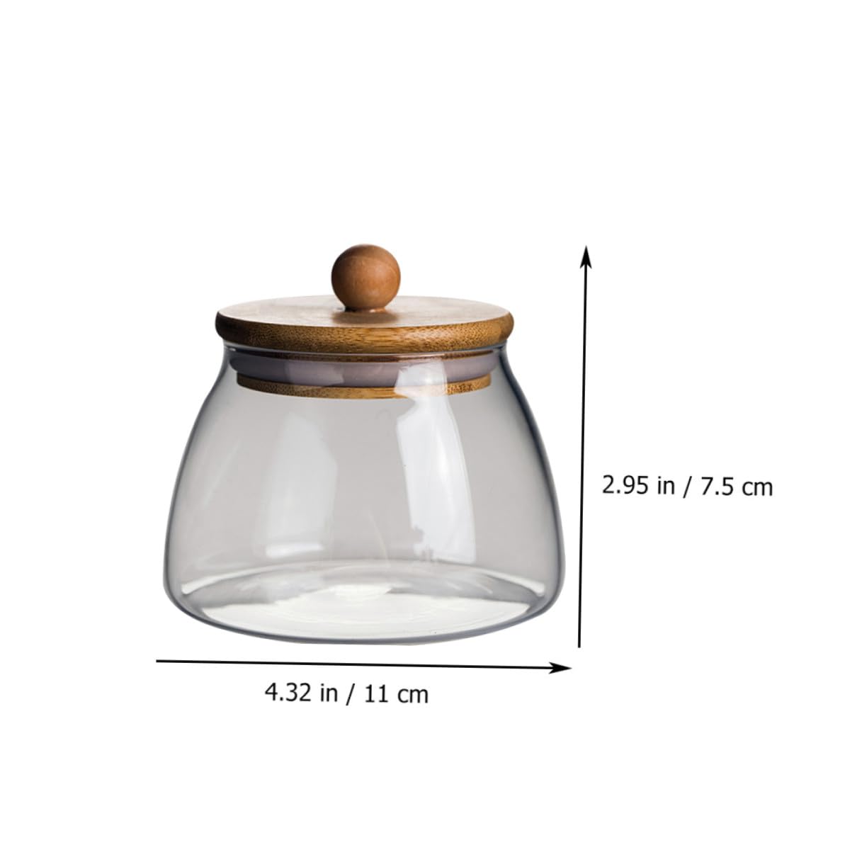NUOBESTY Barattoli Coperchio in Bambù 2 Pezzi in Vetro Borosilicato per Conservazione Alimenti senza Odore per Snack e Gioielli