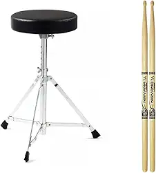 Banco de bateria reforçado kit par de baquetas 7a