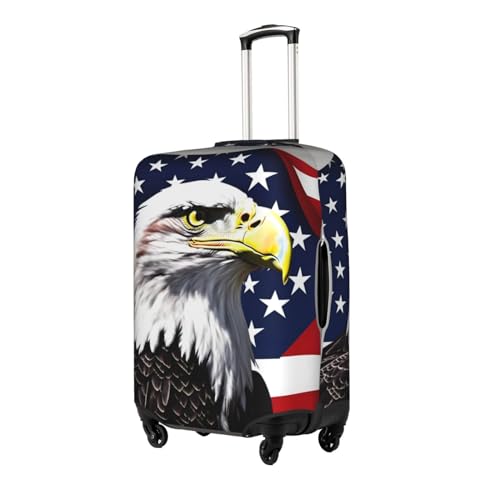 Bald Eagle Flag Print Personalized Travel Luggage Cover With Zipper, Elastic Luggage Cover,For Daily Use2