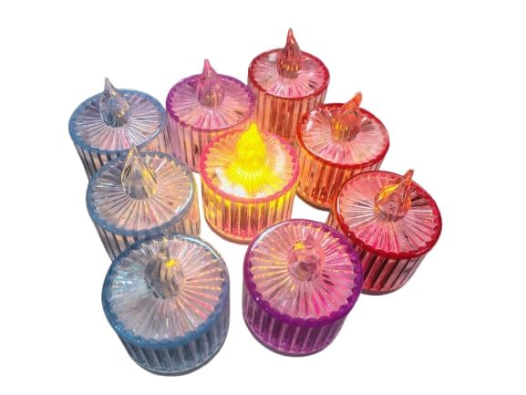 ER OLIFIN LED Flameless Electric Candle Diyas, Decorative Tealight Lamps for Home, Christmas, Diwali, Battery Operated, Multicolour (Pack of 4)-image-48
