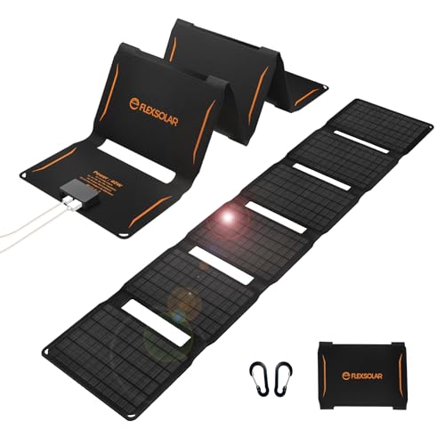 Image of FlexSolar 40W Portable Solar Panel Charger with USB-A/USB-C/DC Outputs for Camera Phones Tablets Power Stations - Waterproof for Outdoor Backpacking Camping RV Boat