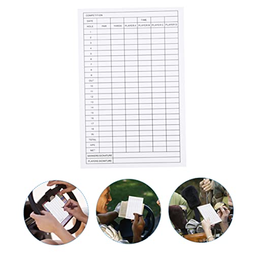 Lurrose – 20 tarjetas de marcador de golf de papel recubierto, portátiles y ligeras para un seguimiento preciso del puntaje en deportes y competiciones miniatura 5