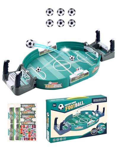 A aBlumen Interaktives Tischfußballspiel mit 6 Fußbälle, Table Soccer Tischfußball Tischfussball Kinder Geeignet für Kinder ab 3 Jahren Fusball Geschenk für Kinder