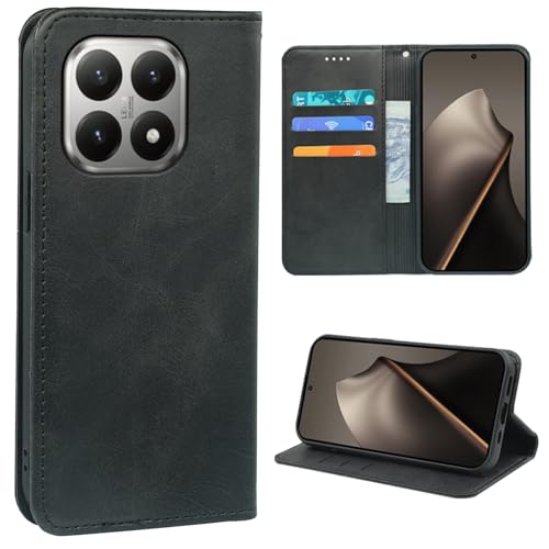 For Xiaomi 15T ケース 手帳型 カバー Ubefuu 手帳型ケース カード収納 スタンド機能 RFIDブロック 耐衝撃 全面保護 軽量 マグネット式 高級PUレザー Xiaomi 15T 用 手帳型（ブラック）