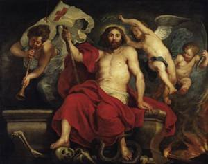 Peinture à l'huile Christ Triumphant Rubens pour combler un mur vide