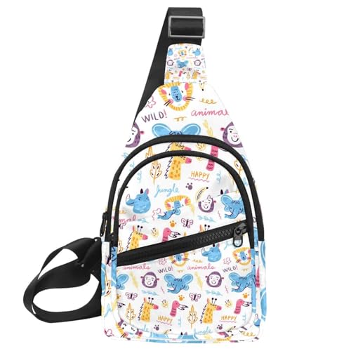 Bolso bandolera para mujer y hombre con estampado original de canguro y diseño cruzado casual