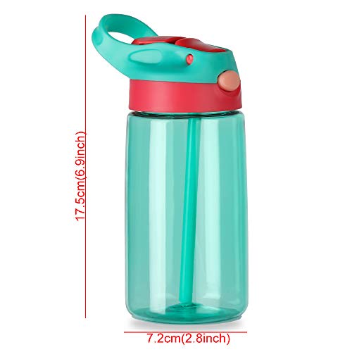 480ml Cartoon Drinkware Lekbestendig Kinderen Kids BPA Gratis Drinkfles Drinkbeker Water Fles met Rietjes (Blauw) - Image 3