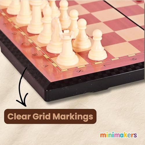 Image of 11 Inches Magnetic Chess Board Set, Foldable Chess Board with Storage & Magnetic Pieces, Travel Friendly Chess Game, Board Game for Teens & Adults, Gift for All Occasions