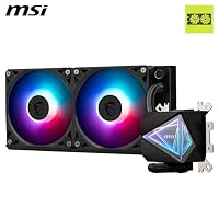 MSI MAG CORELIQUID I240 AIO CPU Wasserkühlung - Vergrößerte Kupferkühlplatte, ARGB & LDB Lüfter, Zweikammer-Wasserblock, Split-Flow Radiator, unterstützt Intel & AMD Sockel – Ansicht 2