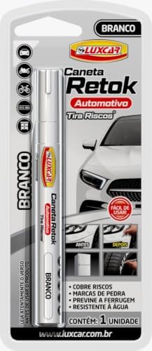 Luxcar - Caneta Retok Automotivo Tira Riscos - Cor Branca