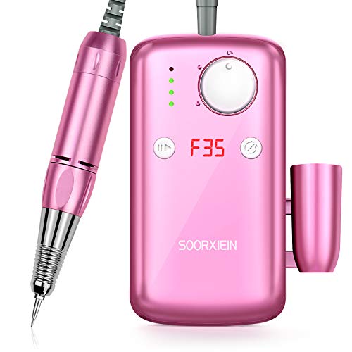 Portable Nail Drill Machine 35000RPM, USB Rechargeable E-file Professional Electric Nail File for Acrylic Gel Nails Manicure Pedicure Polishing for Salon or Home Use