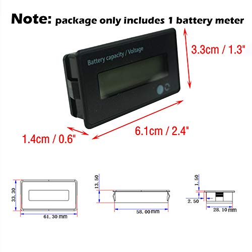 DC 12V 24V 36V 48V 72V Battery Meter, Battery Capacity Voltage Monitor Gauge Indicator, Lead-Acid&Lithium ion Battery Tester, for Golf Cart RV Marine Boat Club Car Motorcycle - with Alarm, Green