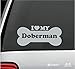 Artstickers Pegatinas para Coche con Forma de Hueso Perro Doberman, 18 cm, para Amantes de los Coches. Color Plata. Pegatina Perro Doberman Regalo Adhesivo Spilart, Marca Registrada