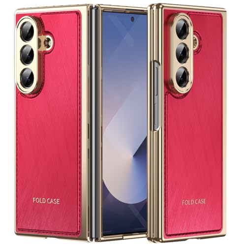 Coques pour Galaxy Z Fold7 finitions cuir premium rouge élégant