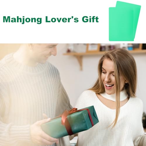Lyreh 4 piezas mezclador de fichas Mahjong plástico verde miniatura 5