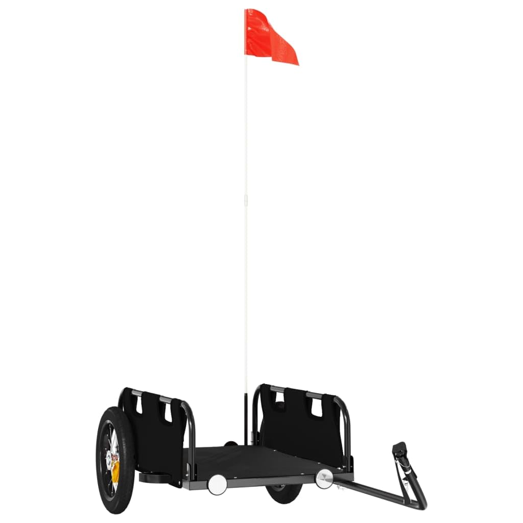 vidaXL Remorque de vélo Noir Tissu Oxford et Fer