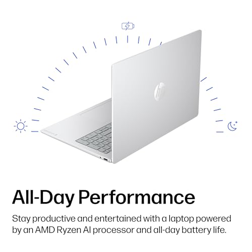 Image of HP OmniBook 3 16 inch Next Gen AI PC, 2K Touchscreen, AMD Ryzen AI 5 430, 16 GB RAM, 512 GB SSD, AMD Radeon 840M GPU, Windows 11 Home, Glacier Silver, 16-bv0099nr