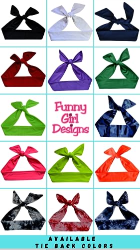 Soccer Headband Moisture Wicking TIE Back Personalized with Embroidered Heart and Custom Name2