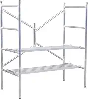 Equipamento De Andaime Dobrável, Plataforma De Andaime Portátil, Torre De Andaime Com Plataforma Antiderrapante Larga, Soldagem De Aço Galvanizado, 155cm/5.1ft