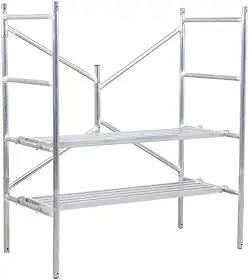 Equipamento De Andaime Dobrável, Plataforma De Andaime Portátil, Torre De Andaime Com Plataforma Antiderrapante Larga, Soldagem De Aço Galvanizado, 155cm/5.1ft