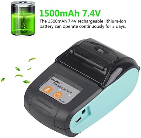 Vista 8 de Impresora térmica, impresora de recibos USB de 2.283 in 203DPI Mini impresora de bolsillo Control de teléfono inteligente Impresora móvil POS