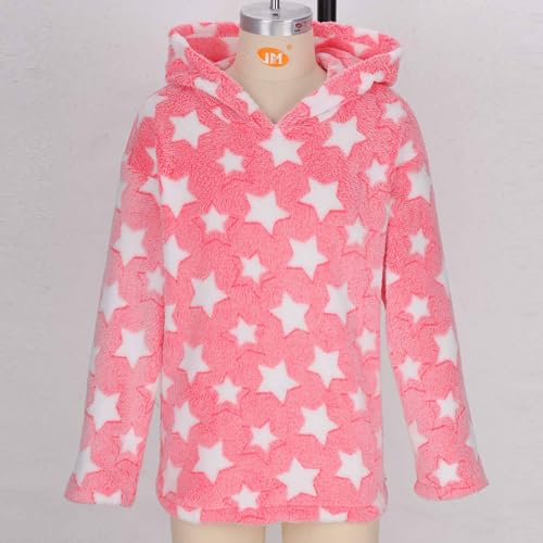 Girls Fuzzy Fleece Hoodie Warm Cute Sweatshirts Cozy Sherpa Pullover Hoodies with Pockets Furry Fall Winter Clothes2