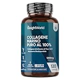 Collagene Marino Idrolizzato da 1200mg per Dose, 100% Puro, in 120 Capsule, Peptidi di Collagene Idrolizzato di Tipo 1 e 3 (2 Mesi di Scorta), Privo di Magnesio Stearato e Senza Glutine né Additivi